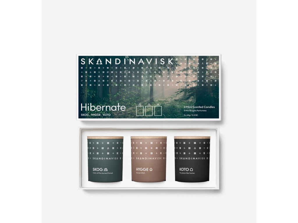Dárkový set 3 svíček HIBERNATE 3 x 65g