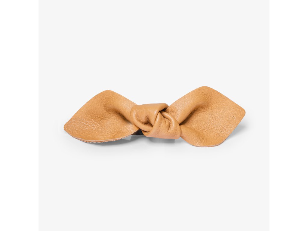 Leather Bow Big On Hair Clip Camel 7350104902063