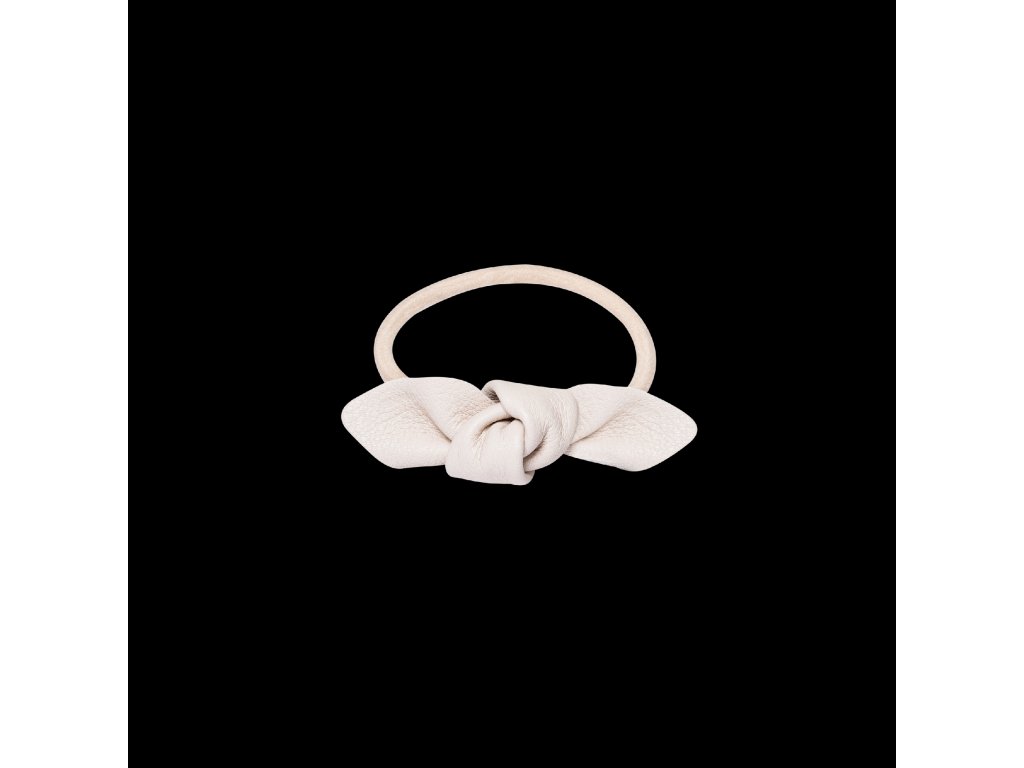Leather Bow Small Hair Tie Cream 7350104901103 .