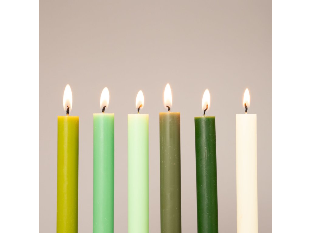 Dining Candles Collection Spring Greens Lit New