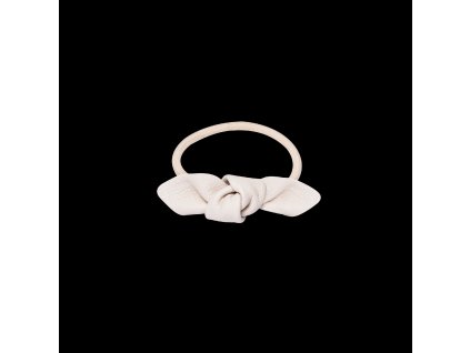 Leather Bow Small Hair Tie Cream 7350104901103 .