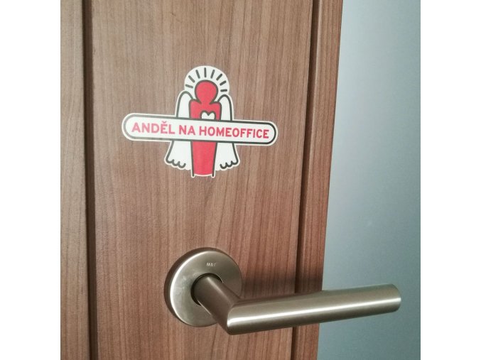 Samolepka Anděl na homeoffice s logem Dobrý anděl