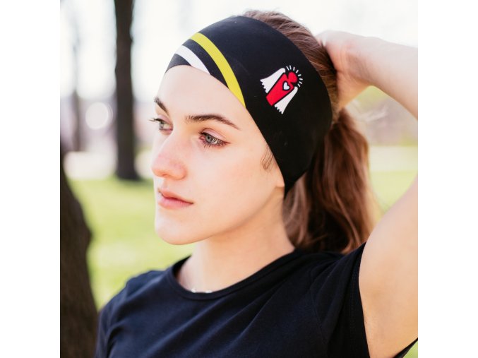 Černá sportovní čelenka Dobrý anděl