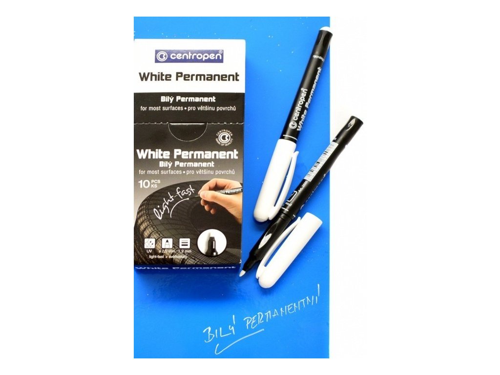 Popisovač bílý - White pen permanent - 2686/1