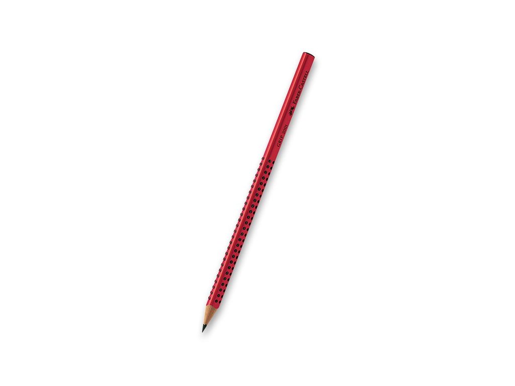 Grafitová tužka Faber-Castell Grip 2001 tvrdost B (číslo 1), výběr barev  červená, tvrdost B (číslo 1) - Kreativnibrabec.cz