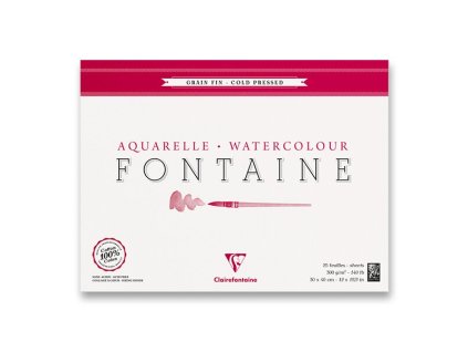 Akvarelový blok Clairefontaine Fontaine Cold Pressed 30 x 40 cm, 25 listů, 300 g