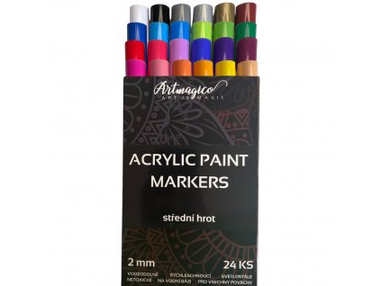 Artmagico akrylový popisovač se středním hrotem (2 mm) 24 ks | 80081