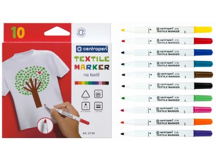 Značkovače (fixy) na textil Textile Marker 10 ks, CENTROPEN