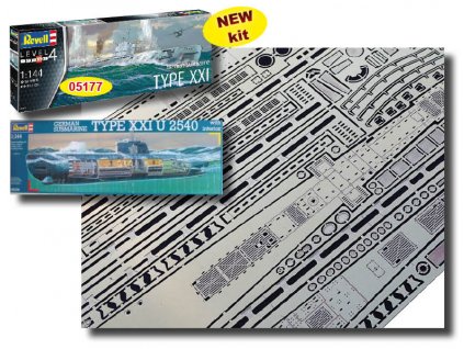1/144 Deck and details for Revell type XXI - 05177, 05081, 05078, 0500