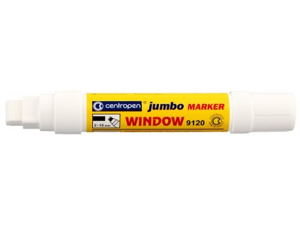 Značkovač BÍLÝ, tekutý křídový JUMBO WINDOW 2-15 mm, CENTROPEN
