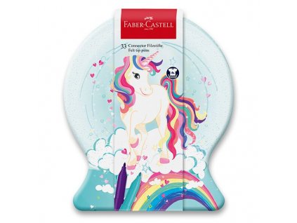 Dětské Fixy Faber-Castell Connector Unicorn sněhová koule, 33 ks