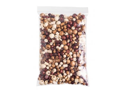 Korálky dřevěné mix - 250 g