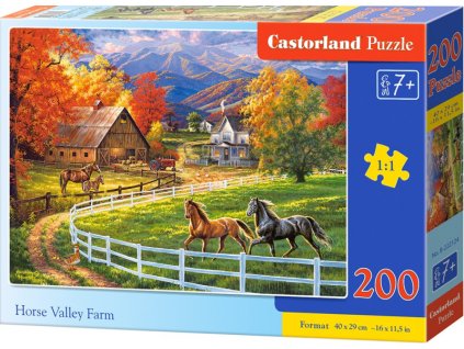 Puzzle Castorland 200 dílků premium - Koňská farma v údolí