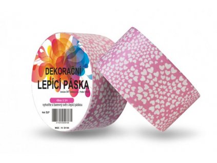 Dekorační lepicí páska - DUCT TAPE-1ks srdíčka v růžovém