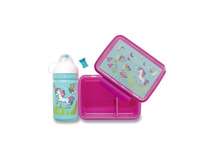 Set Zdravá lahev 0,5 l a Zdravá sváča Jednorožec a víly