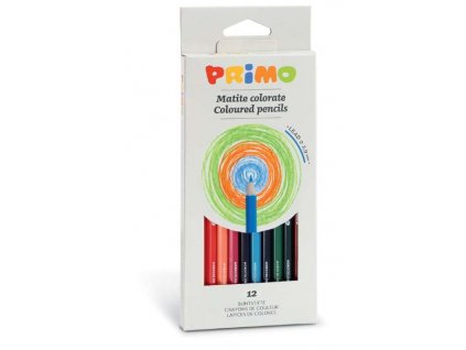 Pastelky šestihranné PRIMO, tuha Ø 2,9mm, 12ks, papírový obal