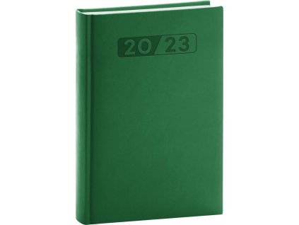 Denní diář Aprint 2023, zelený, 15 × 21 cm