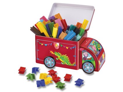 Dětské fixy Faber-Castell Connector plechové autíčko, 33 barev