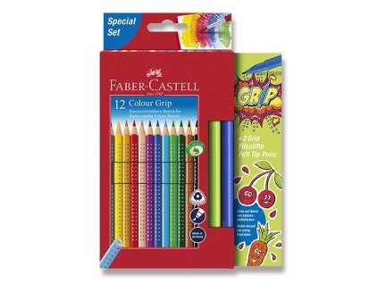 Pastelky Faber-Castell Grip 2001 12 barev + 2 fixy