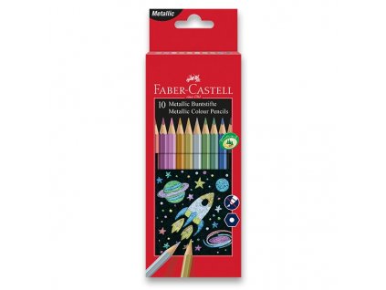 Pastelky Faber-Castell 10 barev, metalické