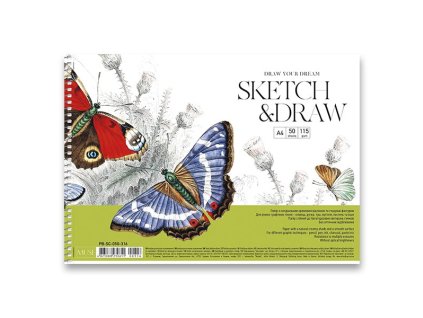 Spirálový náčrtník Shkolyaryk Muse Sketch&Draw A4, 50 listů