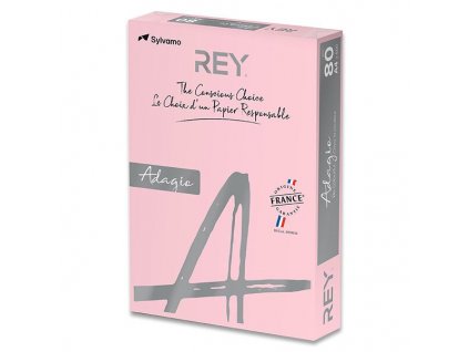 Barevný papír Rey Adagio pastelový, 500 listů, výběr barev růžový