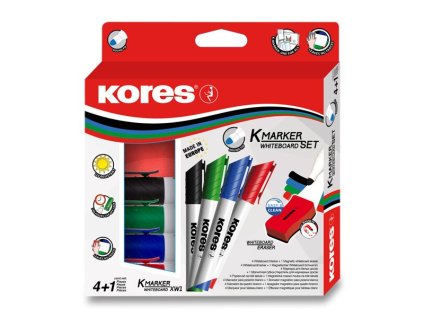 Sada Kores K-Marker Set 4 popisovače + magnetická houbička
