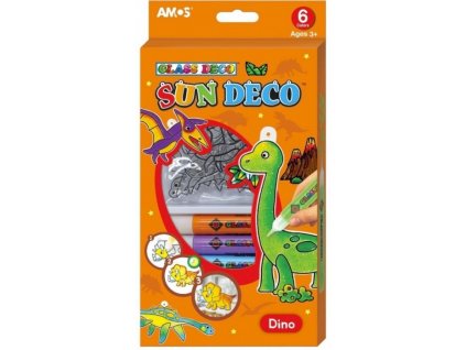 Sada barviček na sklo - 6 barev 10,5 ml + 6 sklíček Dino 6597