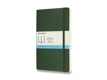 Zápisník Moleskine - měkké desky L, tečkovaný, výběr barev tm. zelený