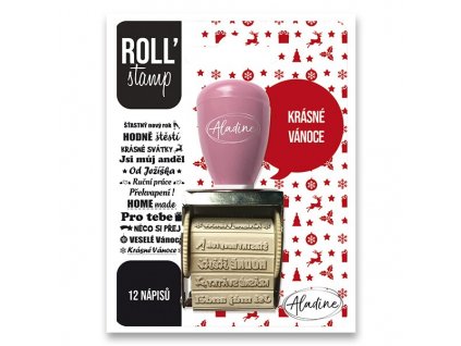 Otočné razítko s nápisy Aladine ROLL Stamp Vánoce