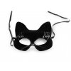 Karnevalová maska - škraboška sametová s glitry kočka