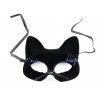 Karnevalová maska - škraboška sametová s glitry kočka