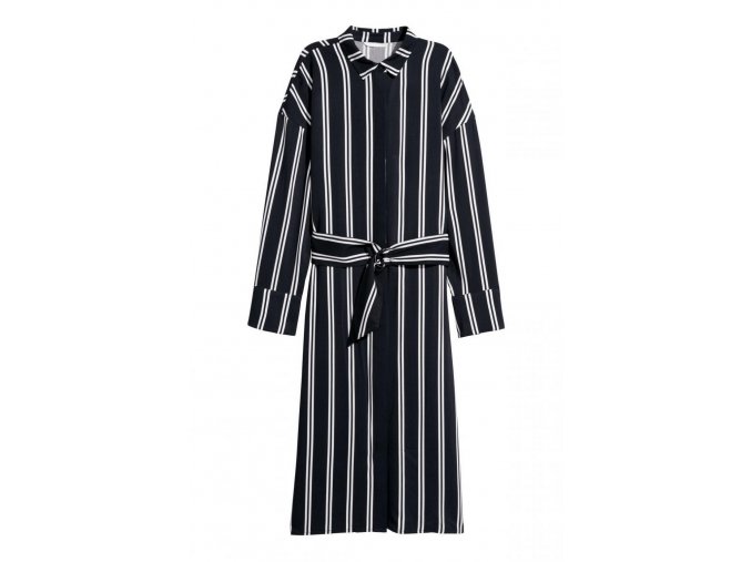 womens shirt dress dark bluewhite striped hm whiteblue d 002