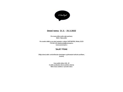 denní menu salát 1.3. 5.3.2021