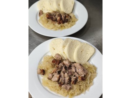 2025-09-02 Úterý, Menu 2 - 150g Vepřové výpečky se zelím, houskový knedlík (1,3,7)