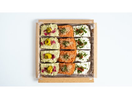 Mini žitné chlebíčky s našimi vegetariánskými pomazánkami