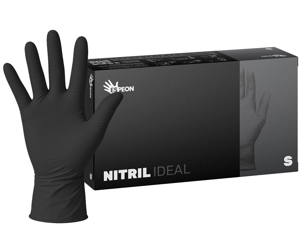 Nitrilové rukavice NITRIL IDEAL černé, nepudrované, 3,5 g