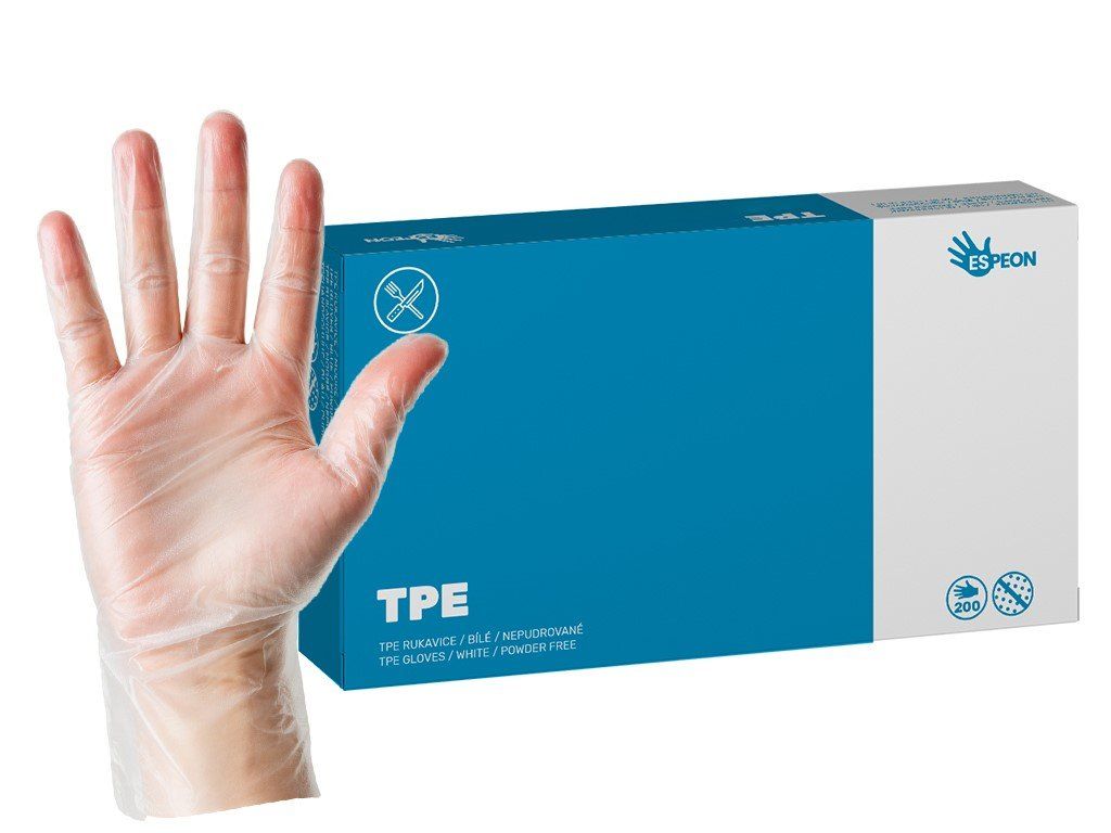 TPE rukavice biele