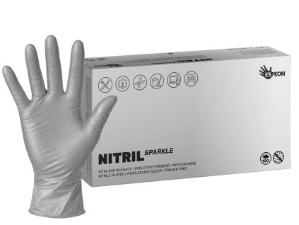 nitril SPARKLE silver