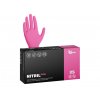 Nitrilové rukavice NITRIL IDEAL 100 ks, nepudrované, tmavě růžové, 3.5 g