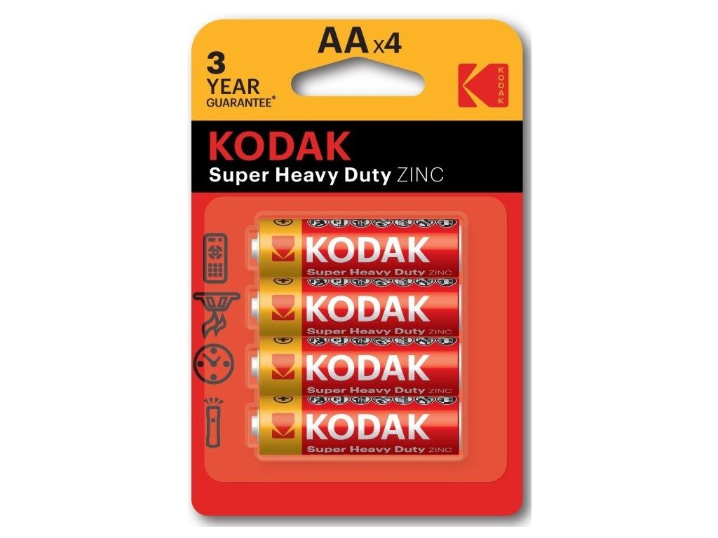 Baterie Tužkové Kodak Super Heavy Duty 1,5V AA - balení 4ks