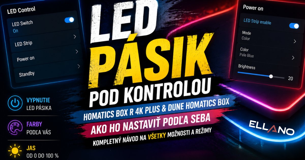 Jak nastavit nebo vypnout LED pásek na Dune HD a Homatics Box R 4K Plus