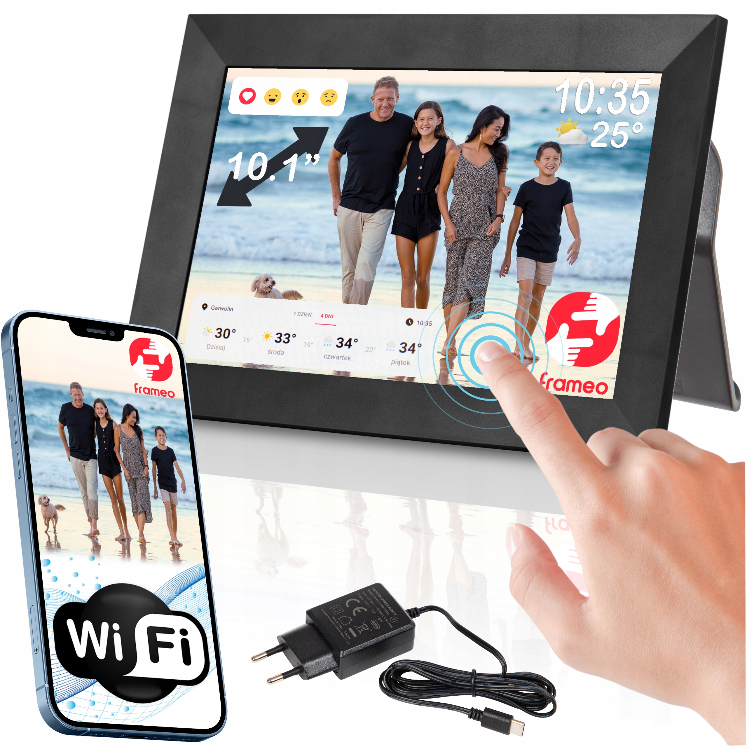 RAMKA-CYFROWA-NA-ZDJECIA-10-CALI-FOTORAMKA-MUZYKA-FILM-WYSOKA-JAKOSC-FRAMEO