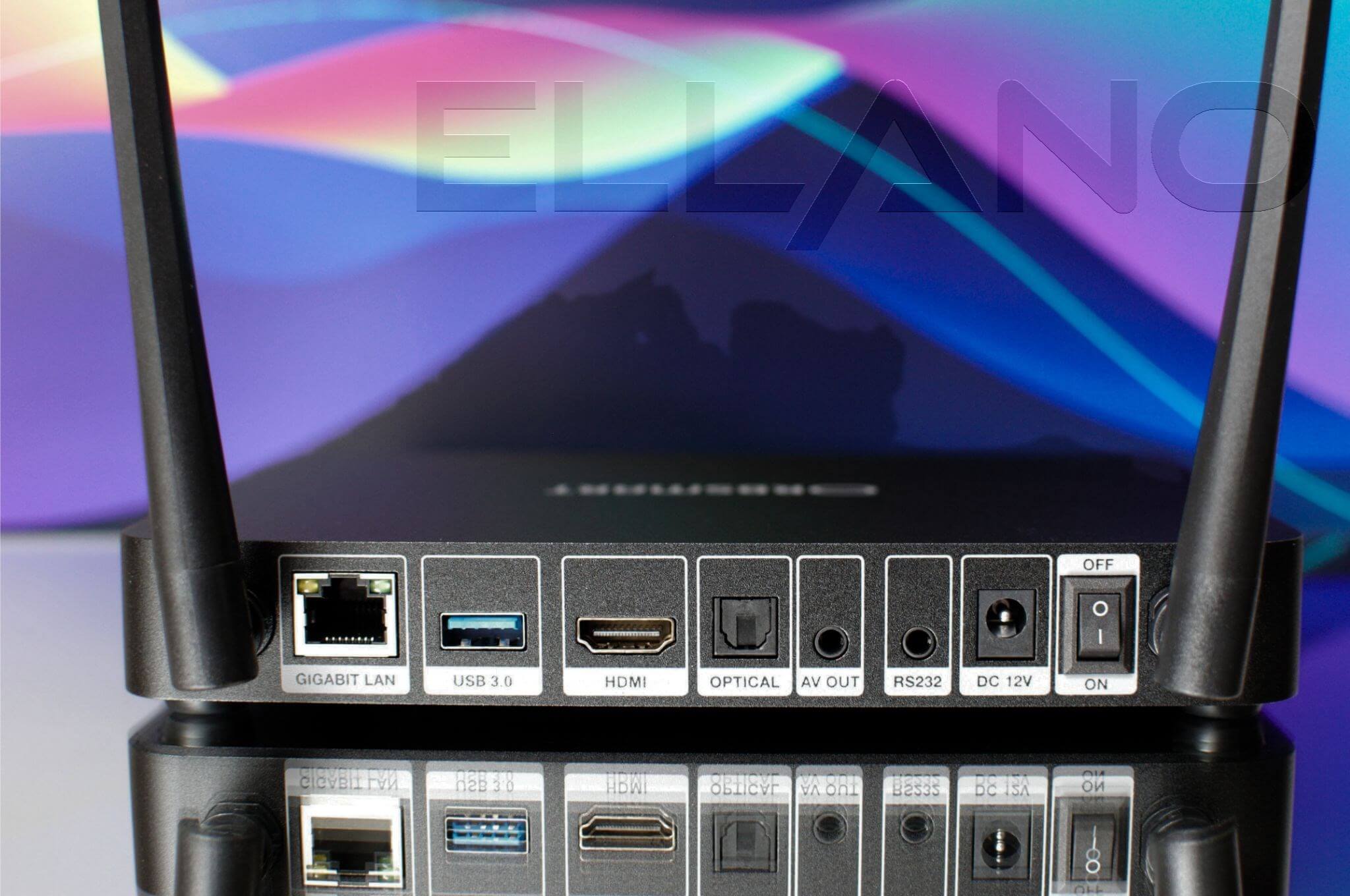 Orbsmart R82 4K HDR Dolby Vision multimediálne centrum zadný panel