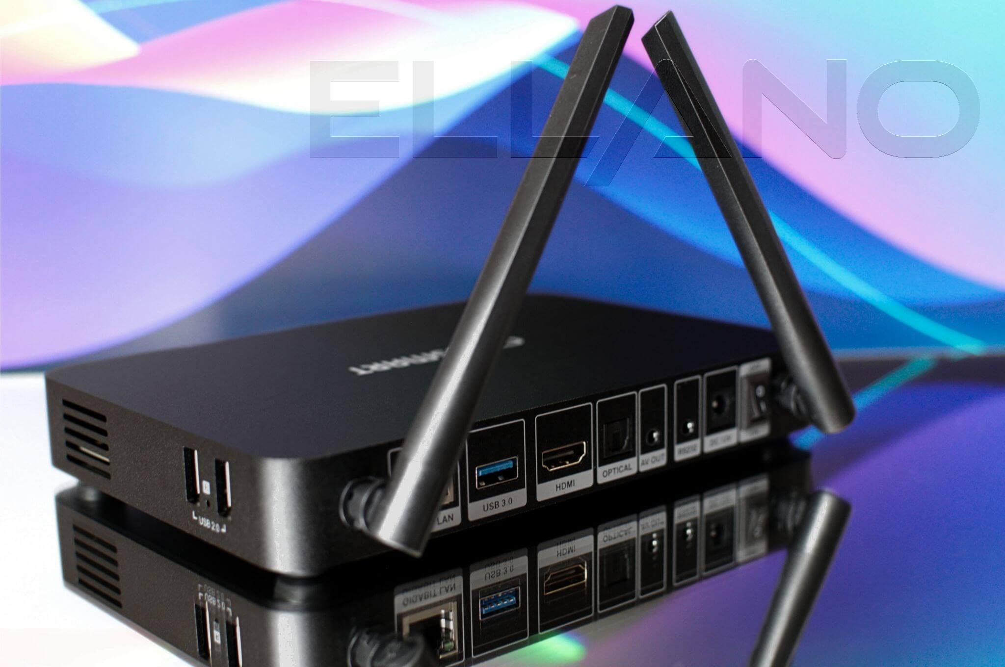 Orbsmart R82 4K HDR Dolby Vision multimediálne centrum zadný panel z boku