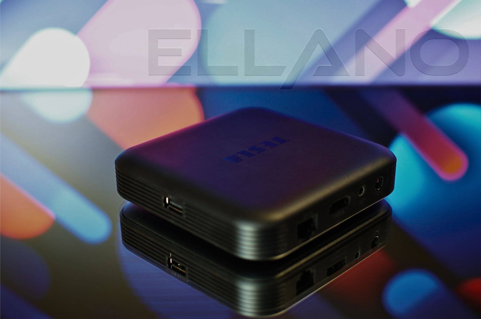 TESLA MediaBox XG600 Google TV pohled z vrchu na konektory