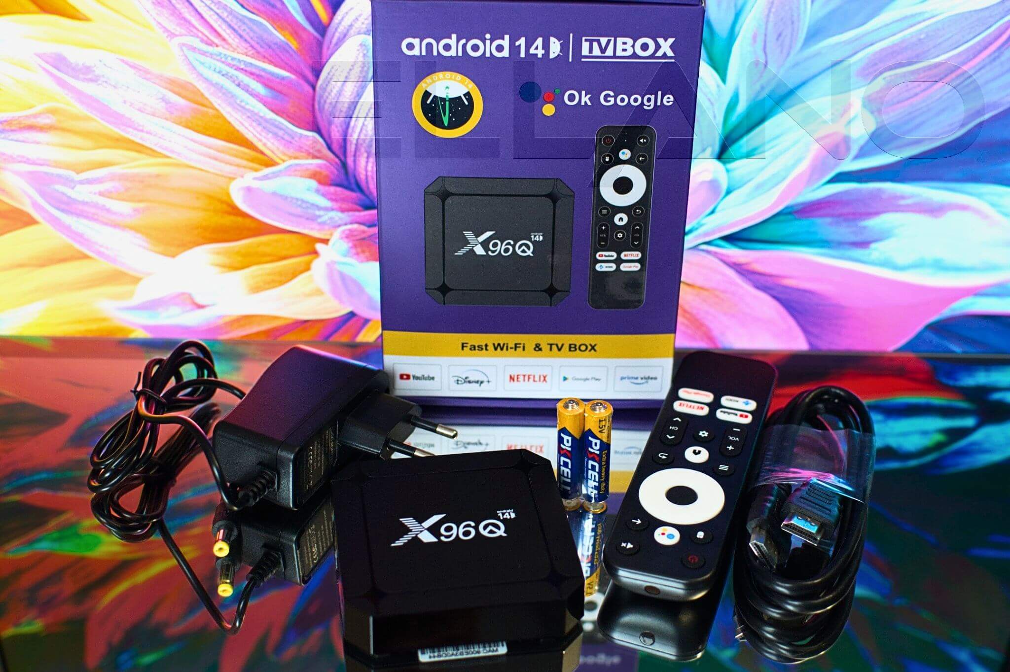 X96Q Android 14 4K v balení naleznete