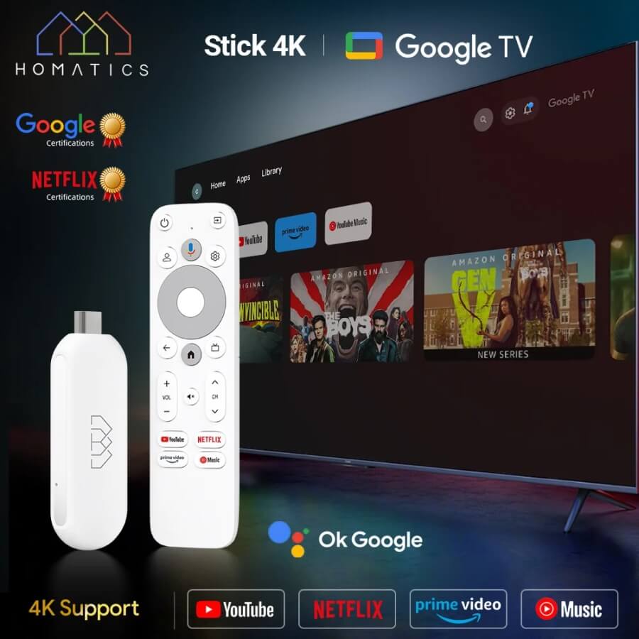 Homatics Google TV Stick 4K hlavné vlastnosti