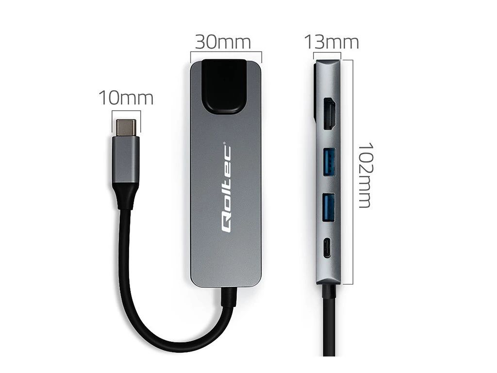 qoltec-hub-adapter-5in1-usb-c-pd-100w-2x-usb-hdmi-4k-rj45_783