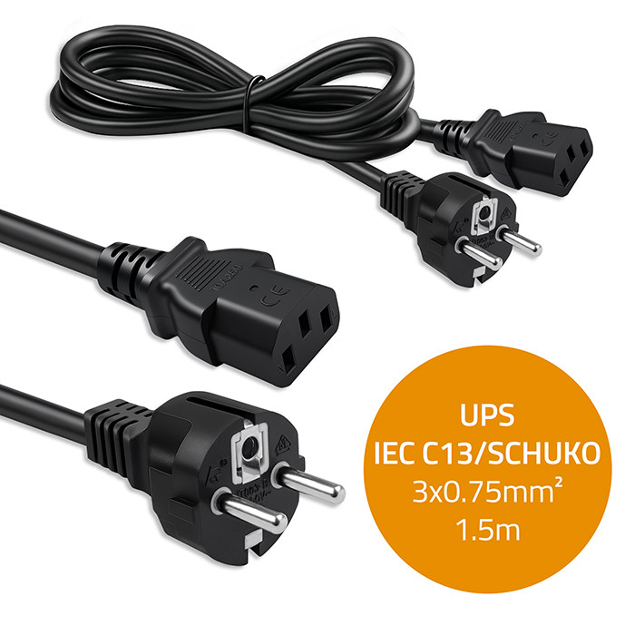 Qoltec napájecí kabel SCHUKO CEE 7 7 na IEC C13, 1,5 m, 3 x 0,75 mm² – Kompatibilita a použití